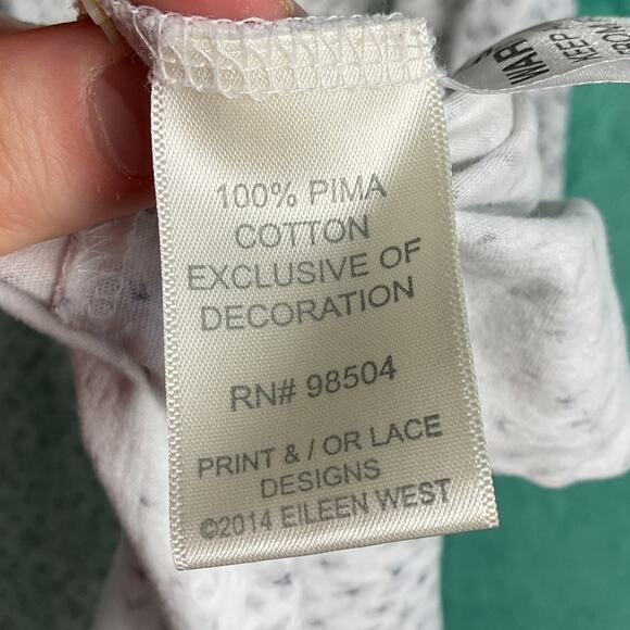 Eileen West Womens Pure Cotton Nightgown Knee Length Half button up Medium - Picture 6 of 10